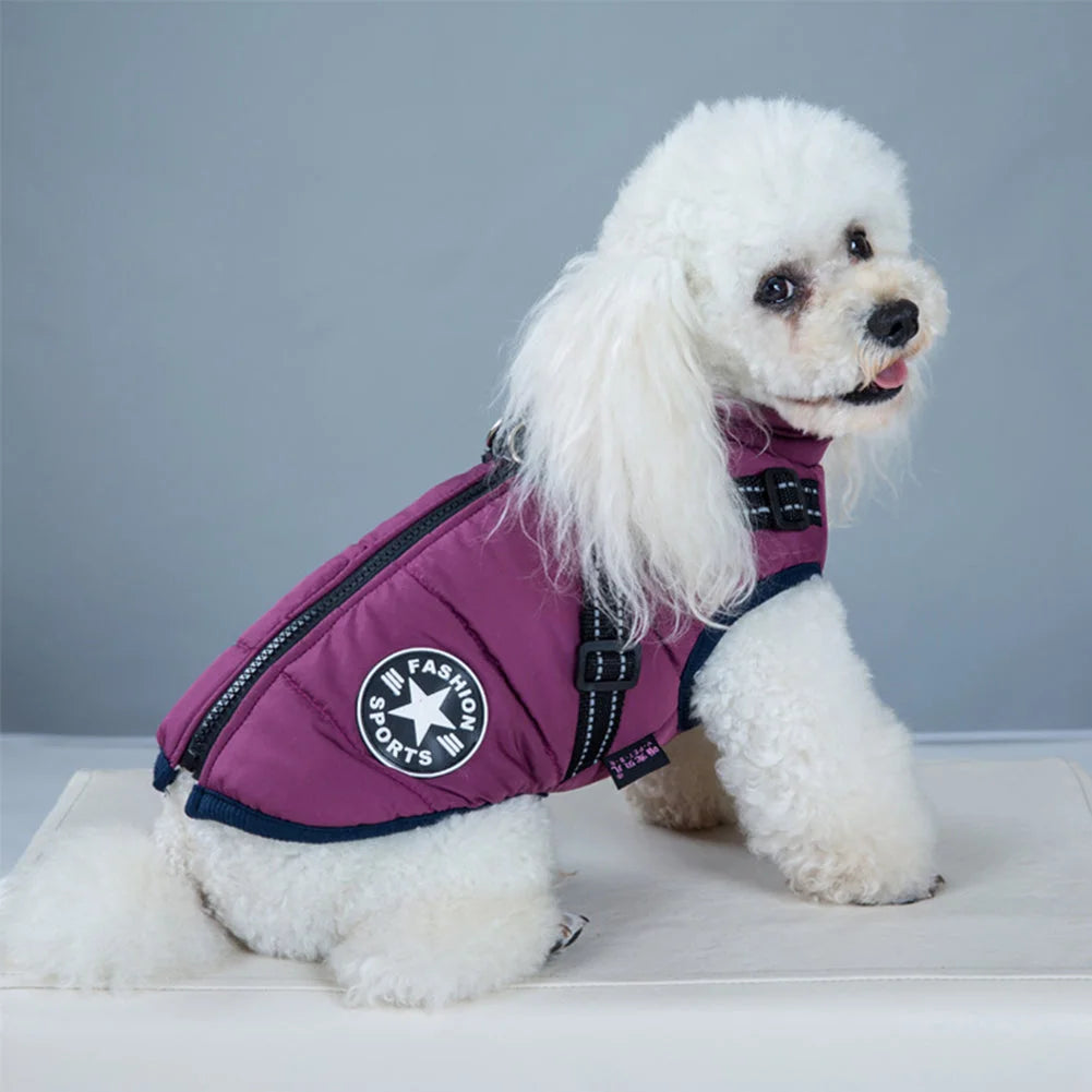 PawSensi™ Waterproof Winter Jacket with Built-in Harness