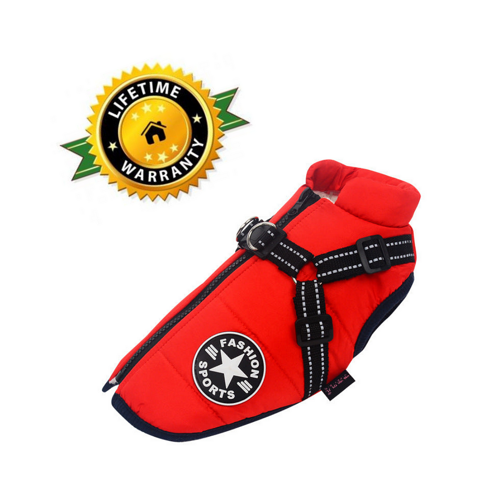 PawSensi™ Waterproof Winter Jacket with Built-in Harness