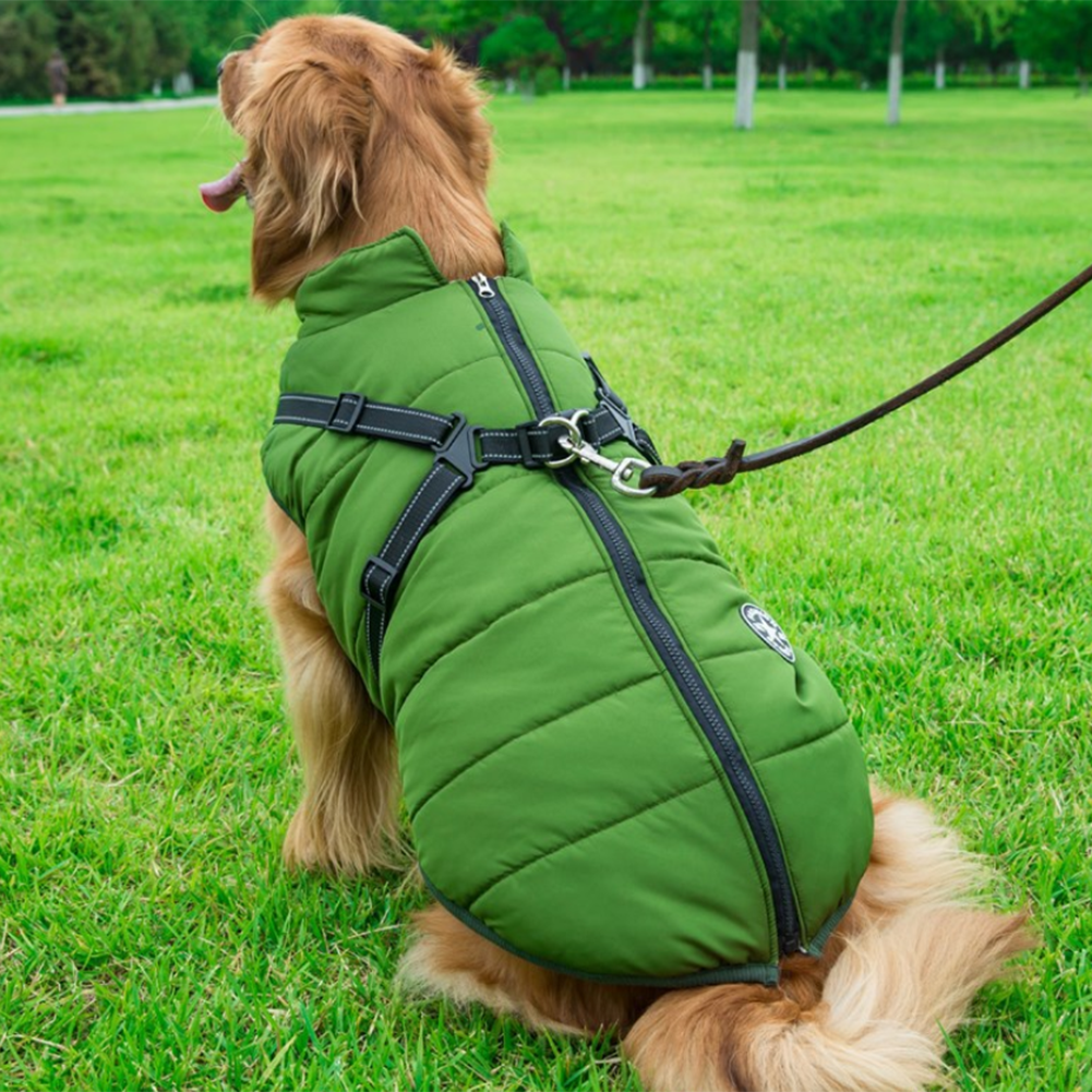 PawSensi™ Waterproof Winter Jacket with Built-in Harness