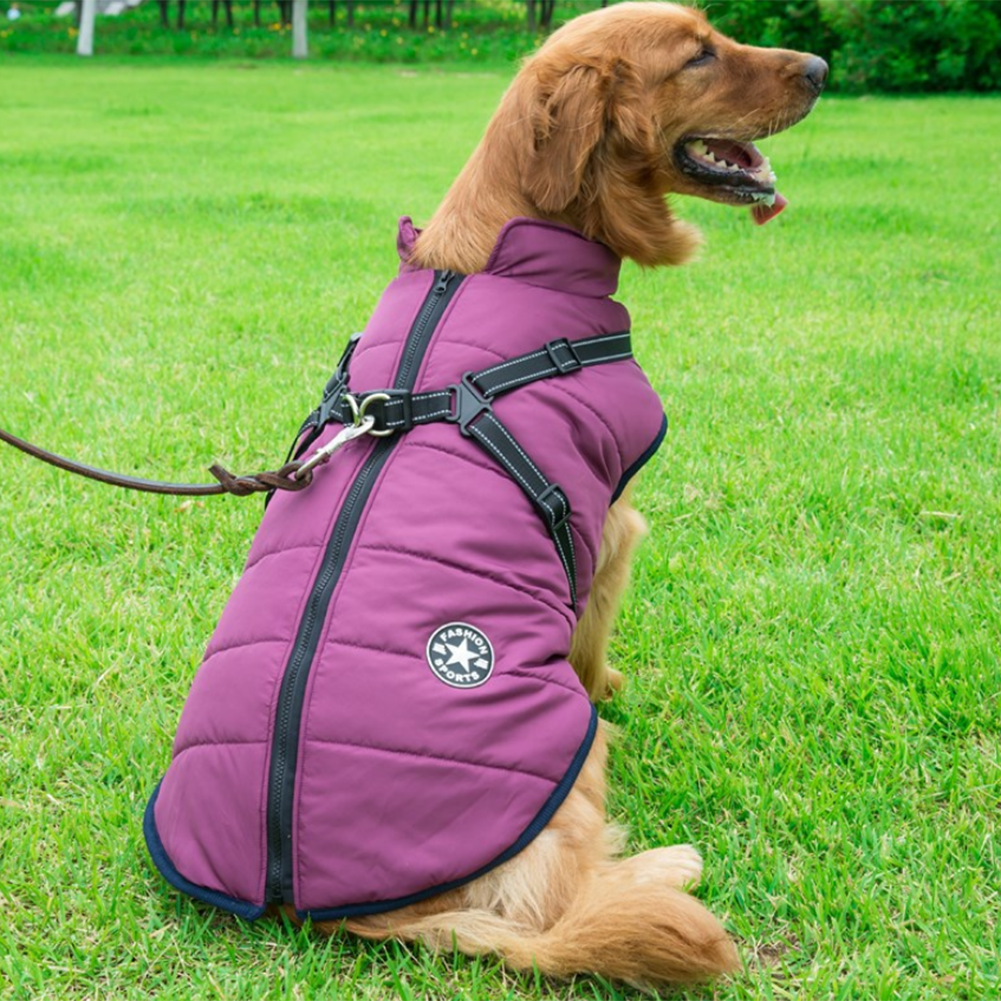 PawSensi™ Waterproof Winter Jacket with Built-in Harness